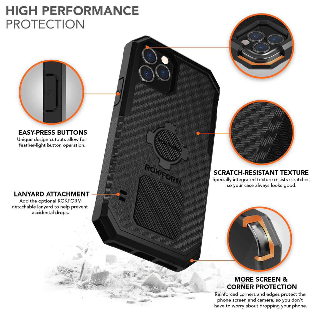 Rokform iPhone 12 Pro Max Rugged Case Military-Grade Magnetic Mountable Protection