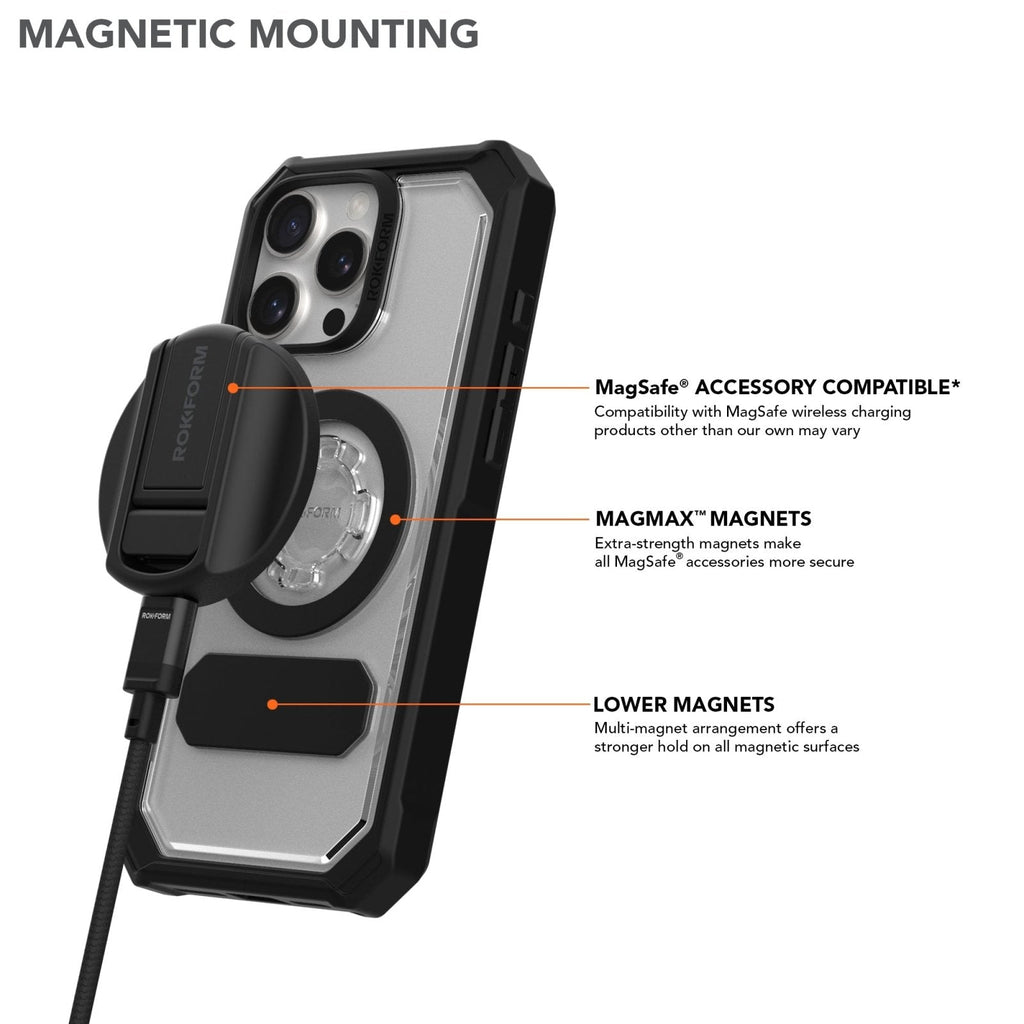 Rokform Crystal Clear iPhone 16 Pro Max Case: Military-Grade Magnetic Protection