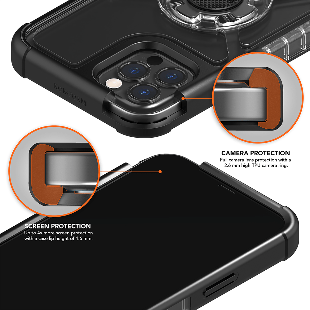 Rokform Crystal Protective iPhone 12/12 Pro Case with Magnetic Mounting