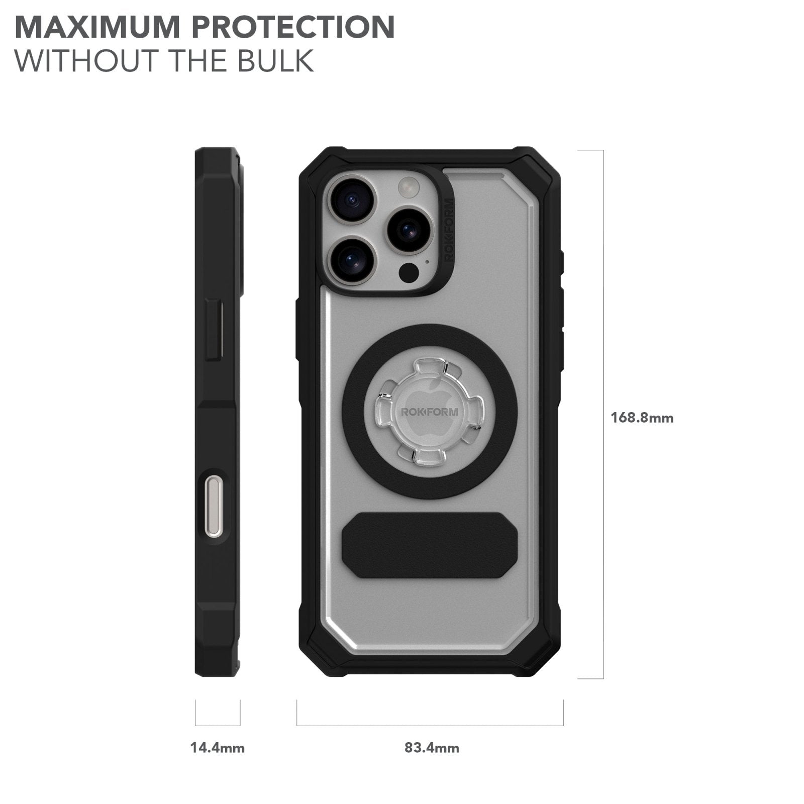 Rokform Crystal Clear iPhone 16 Pro Max Case: Military-Grade Magnetic Protection