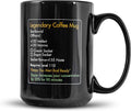 MMO Legendary Level 110 Gaming Coffee Mug - Large 15oz Black Ceramic Gamer Cup